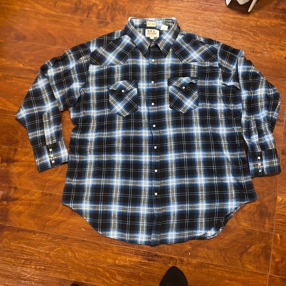 Ely Cattleman 3XLT Tall Man Long Sleeve Western Shirt Mens